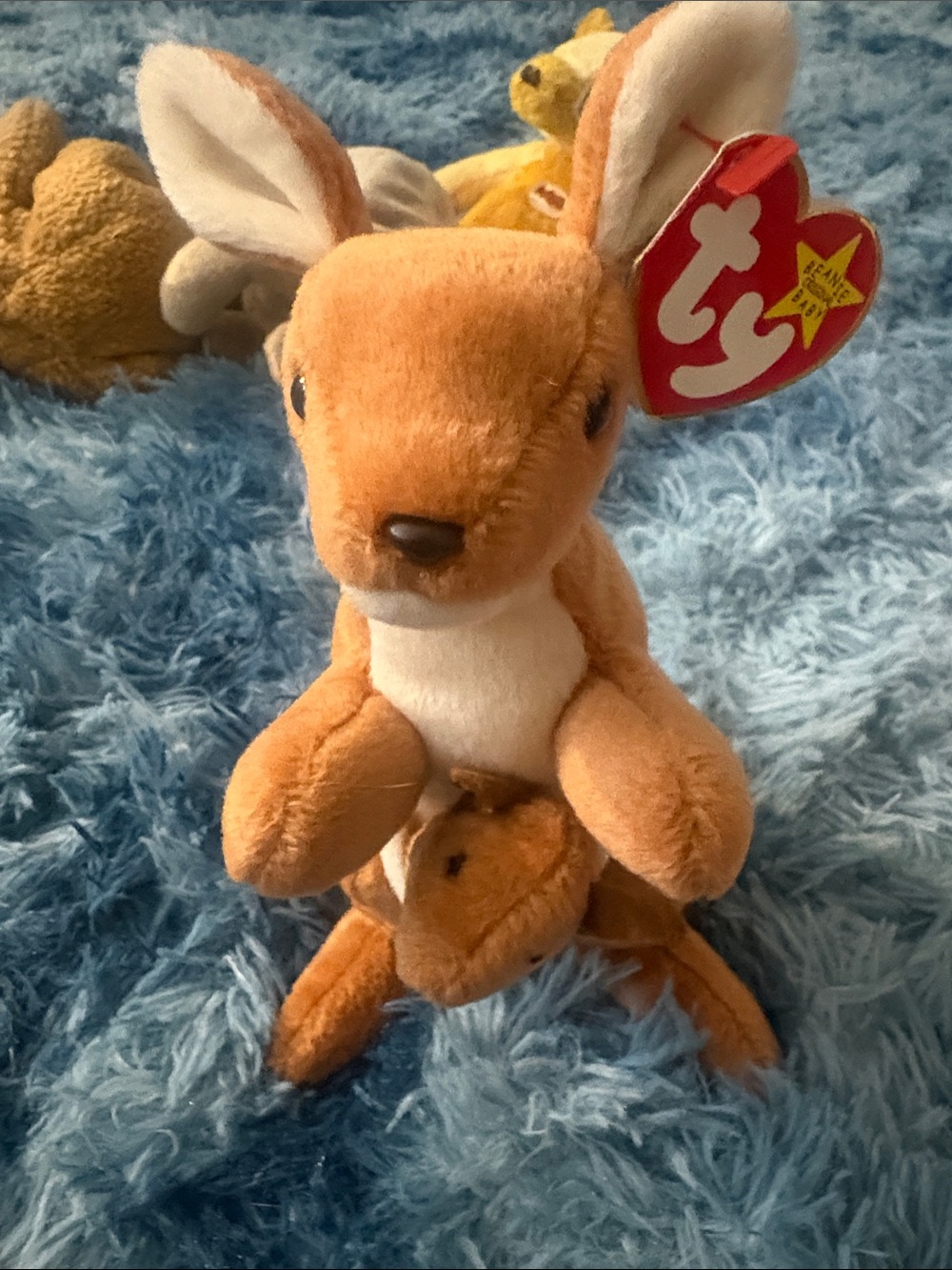 Ty Brown and Cream Kangaroo Plush with Joey